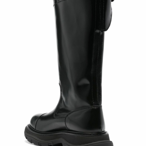 Alexander McQueen Black Tread Leather Boots main image 3